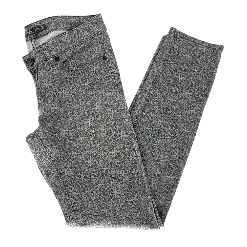 prAna Kara Jeans Grey Mandala Print Skinny Pants Boho Indie Sleaze Festival 6 28
